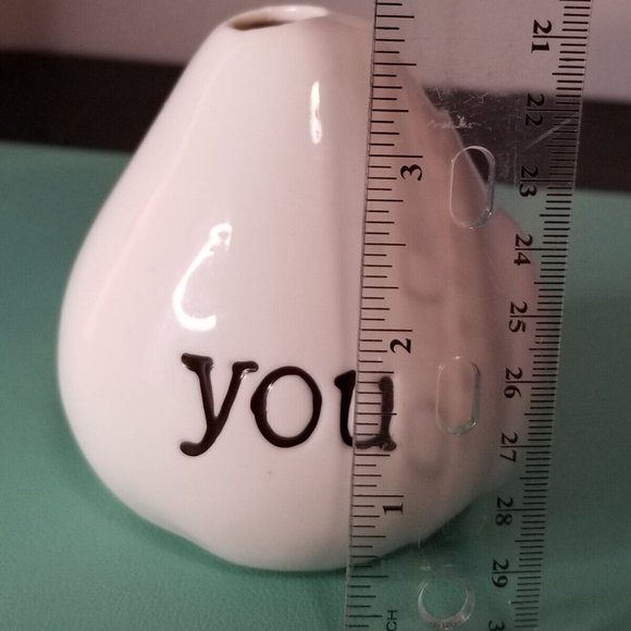 Small Modern Irregular Abstract Single Flower Desk Vase "You" Ceramic Pottery - Picture 6 of 8